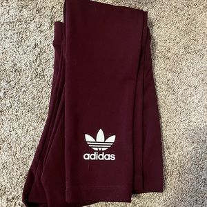 Maroon Adidas leggings